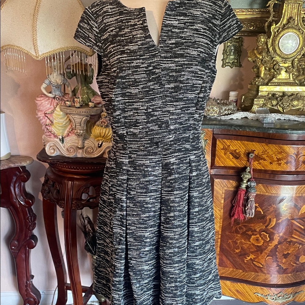 Studio Black and White Textured Mini Dress